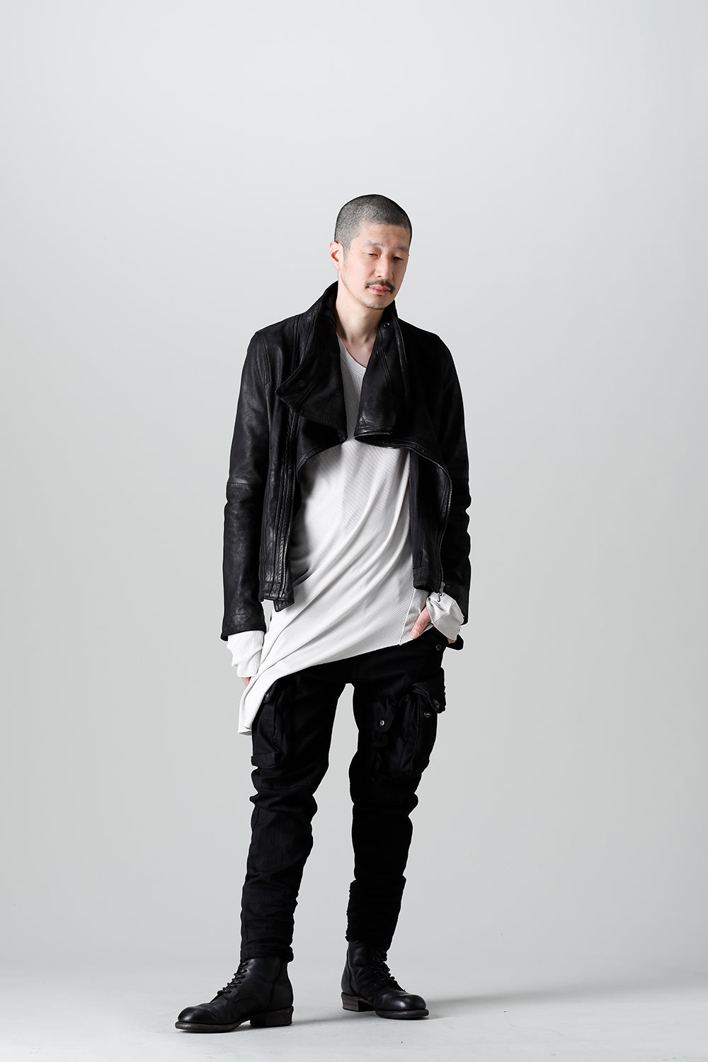 Lamb Leather Covered Neck Jacket