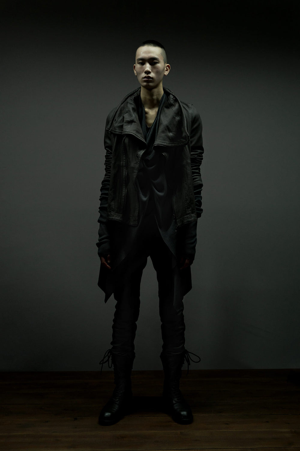 Lamb Leather Covered Neck Jacket