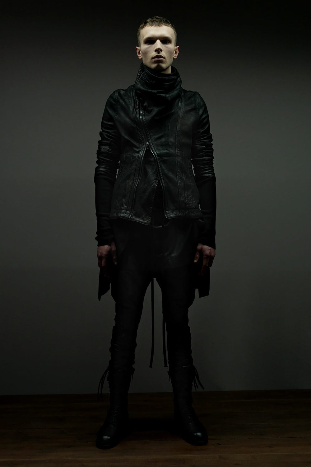 Lamb Leather Covered Neck Jacket