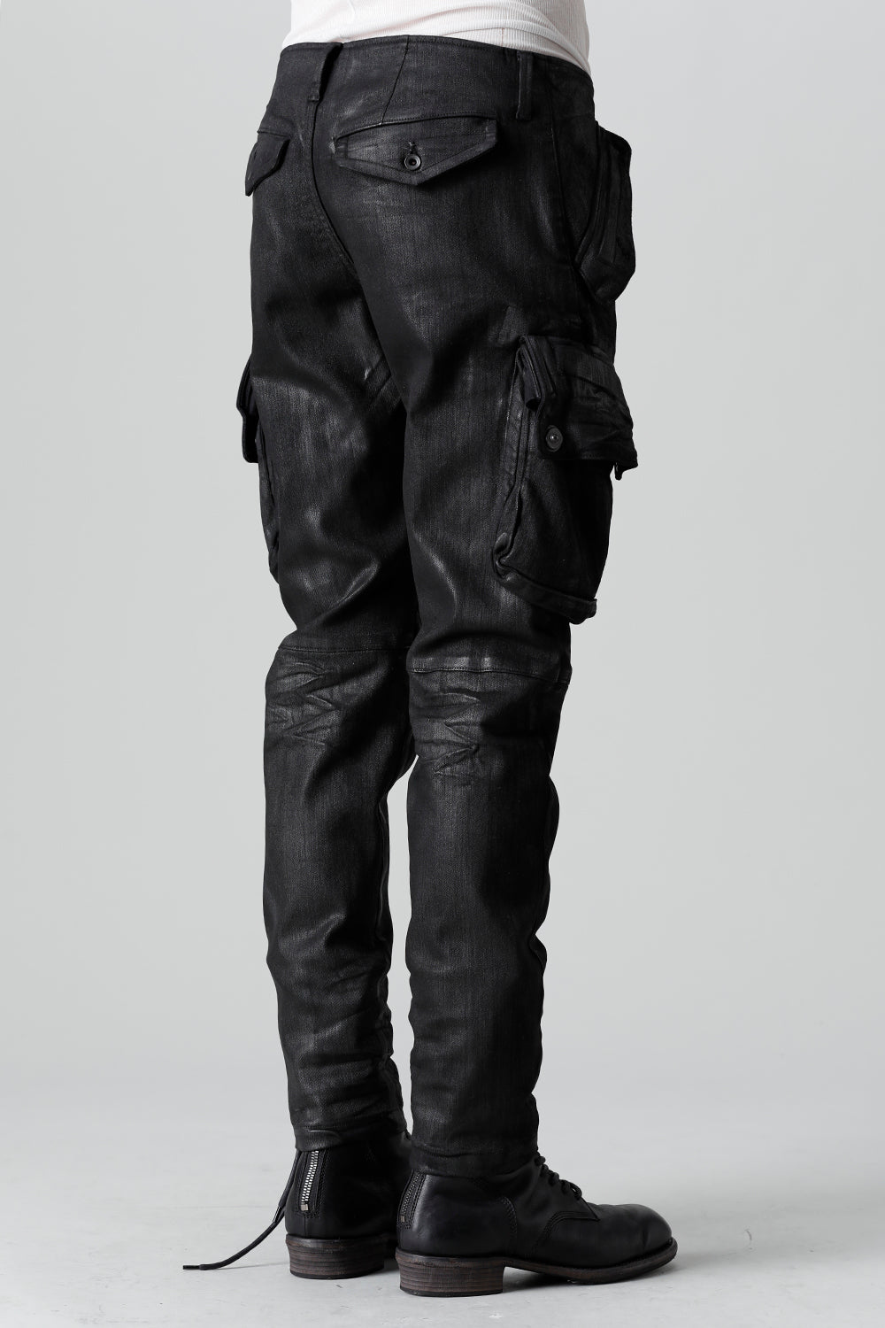 10.5oz Stretch Denim Gas Mask Coated Skinny Pants