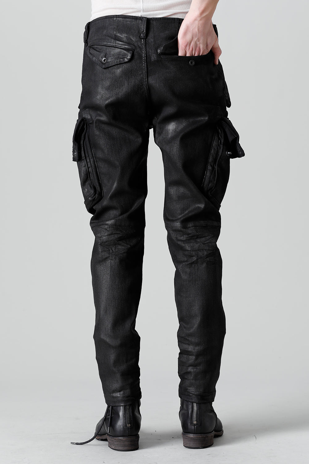 10.5oz Stretch Denim Gas Mask Coated Skinny Pants