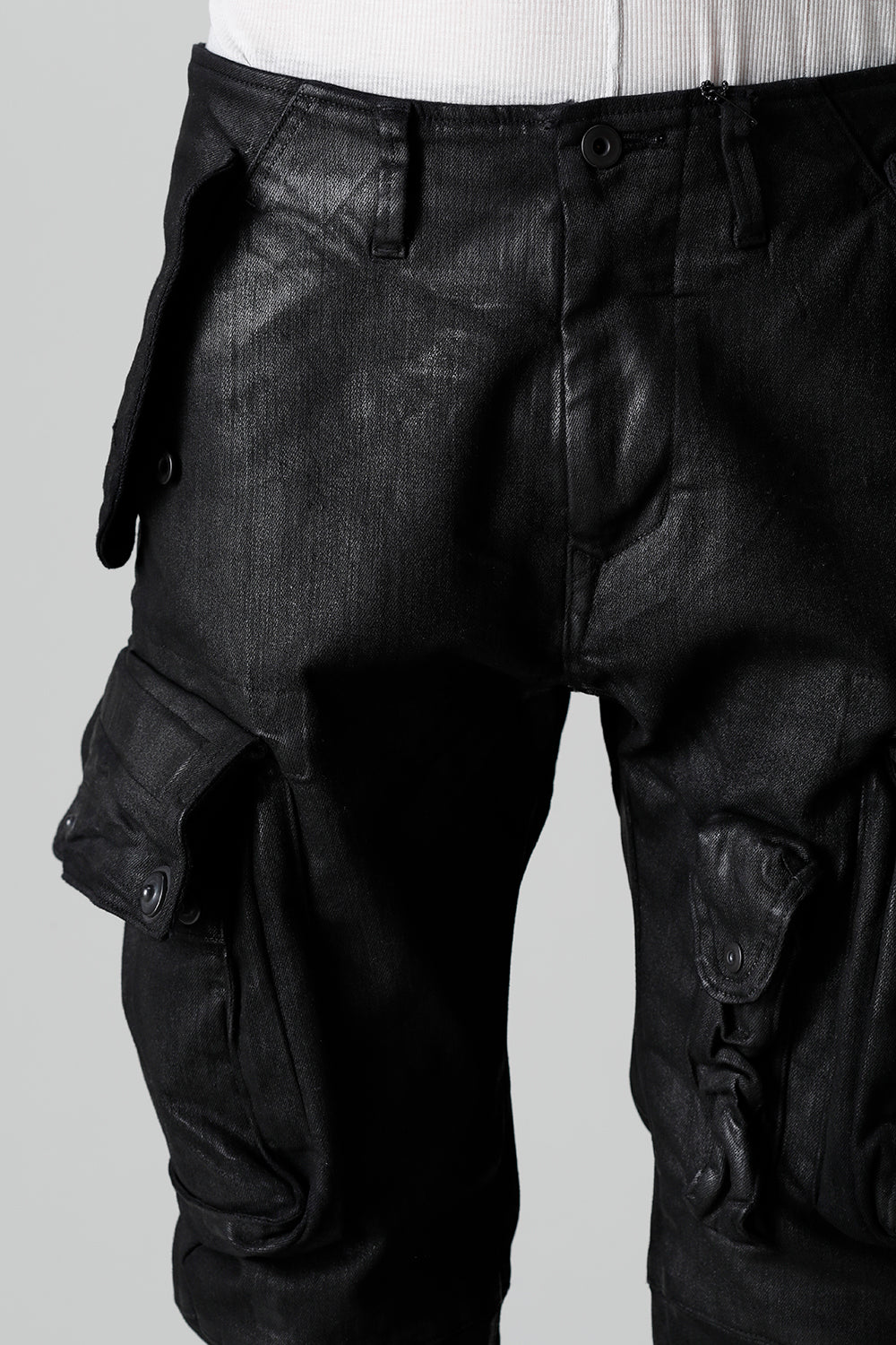 10.5oz Stretch Denim Gas Mask Coated Skinny Pants