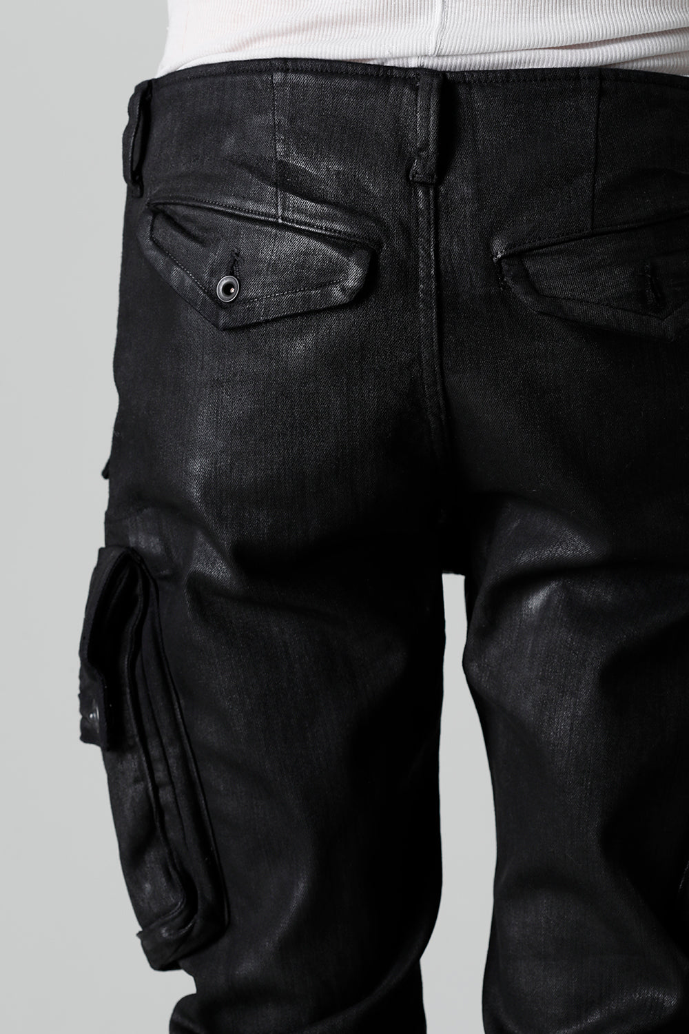 10.5oz Stretch Denim Gas Mask Coated Skinny Pants