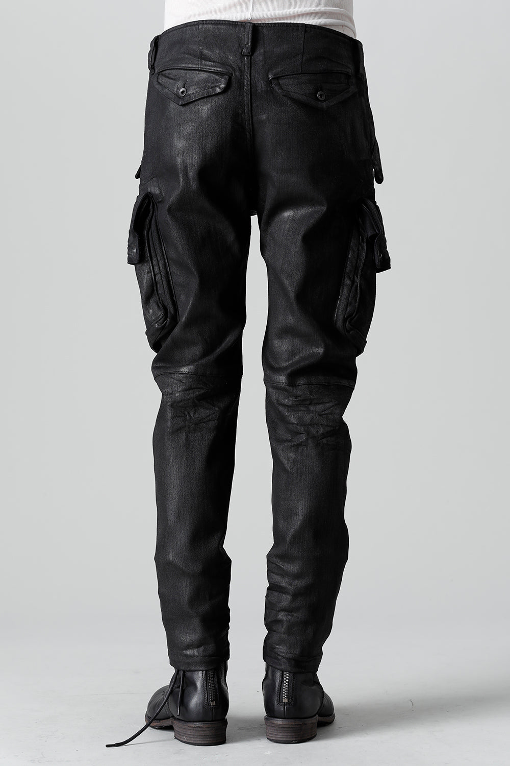 10.5oz Stretch Denim Gas Mask Coated Skinny Pants