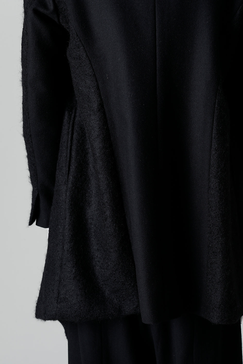 Wool Mohair Melton Over Wrap Coat