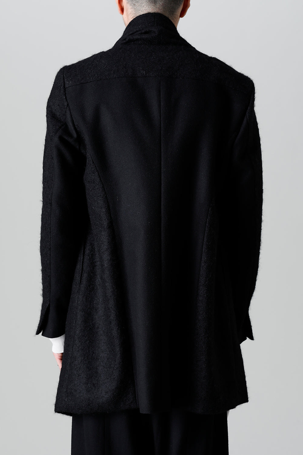 Wool Mohair Melton Over Wrap Coat