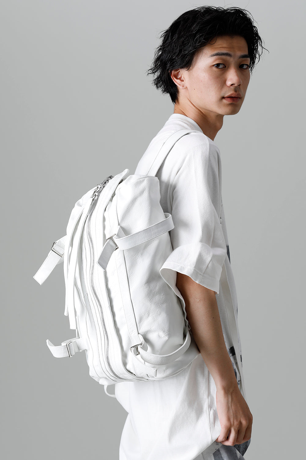 Cow Skin Back Pack White