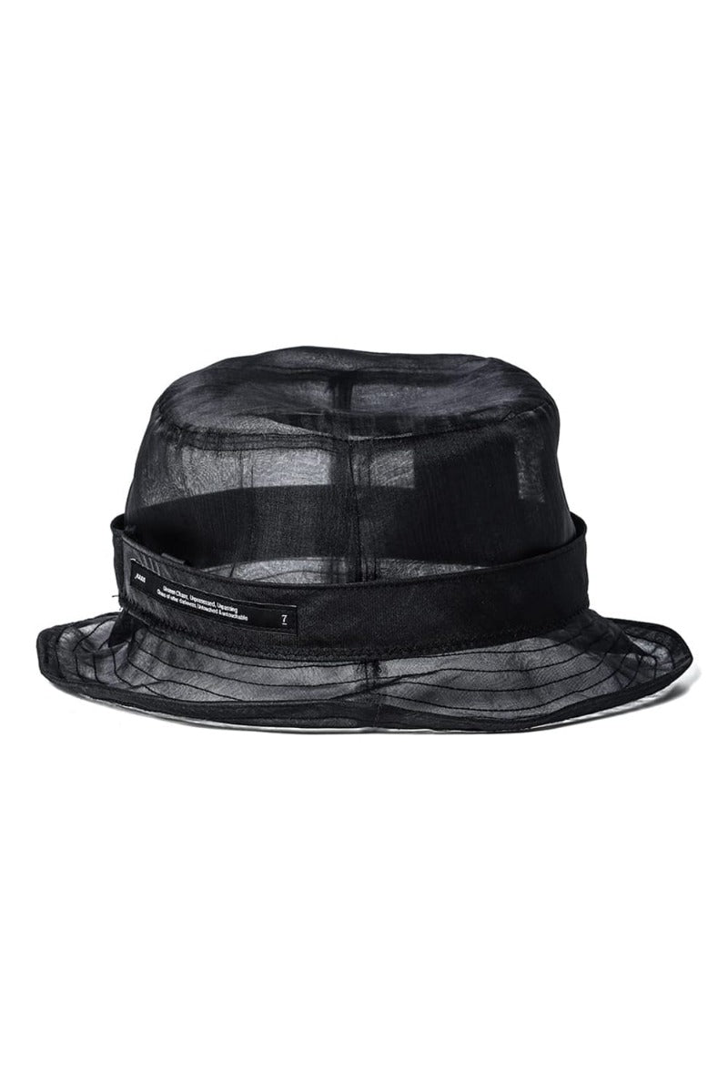 Silk Washed Organdie Bucket Hat  Black