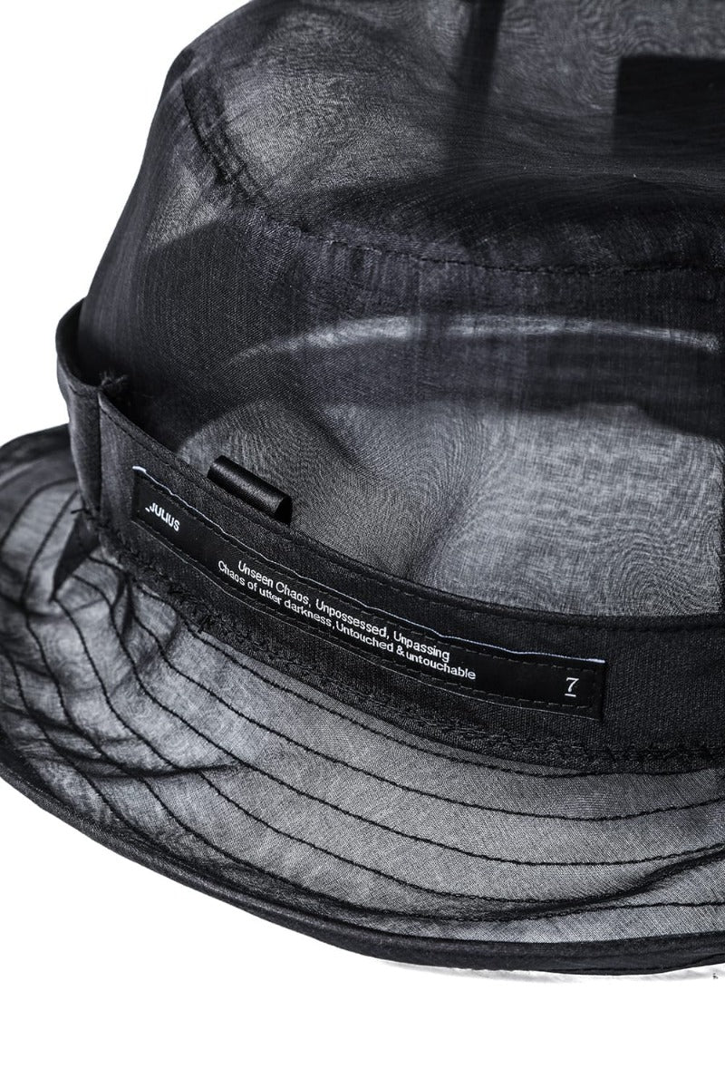 Silk Washed Organdie Bucket Hat  Black