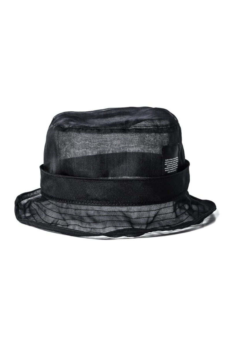 Silk Washed Organdie Bucket Hat  Black