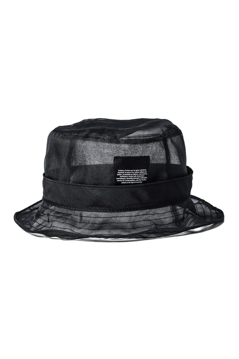 Silk Washed Organdie Bucket Hat  Black