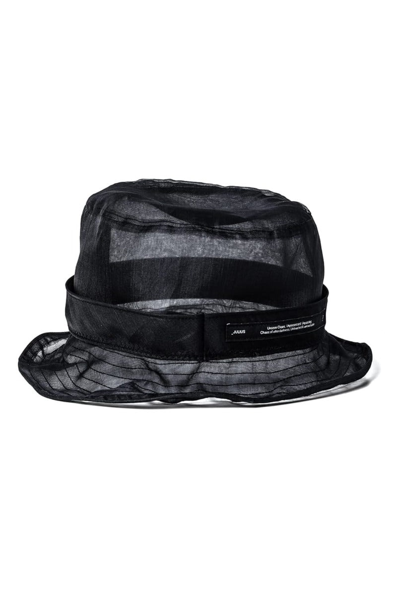 Silk Washed Organdie Bucket Hat  Black