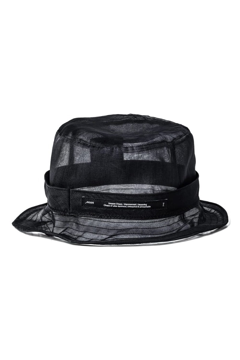 Silk Washed Organdie Bucket Hat  Black