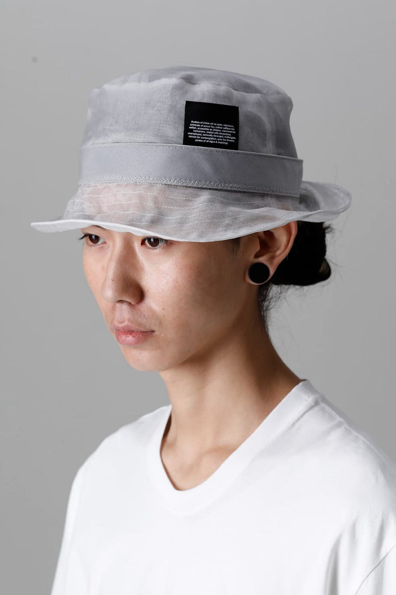 Silk Washed Organdie Bucket Hat  Plaster