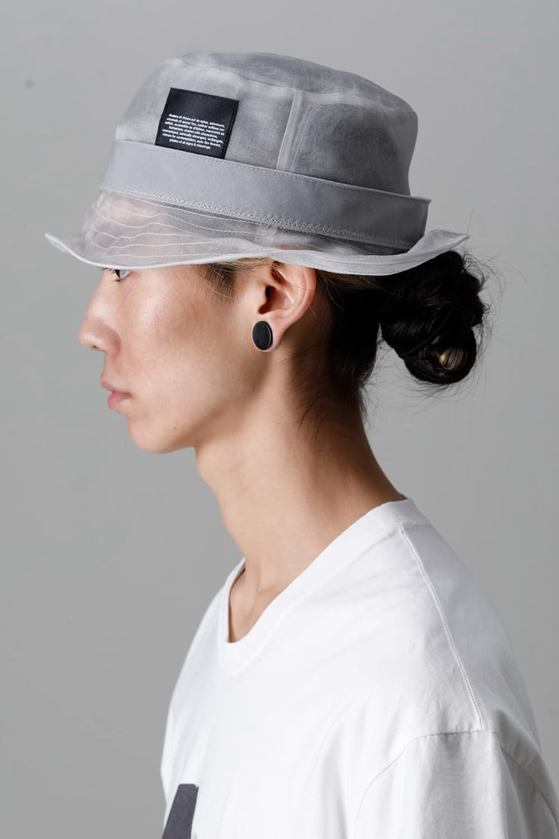 Silk Washed Organdie Bucket Hat  Plaster