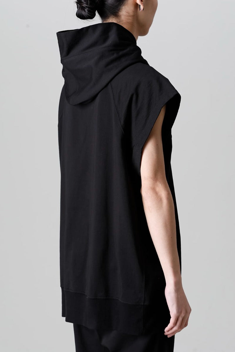 Cotton Sweat Sleeveless Hoodie