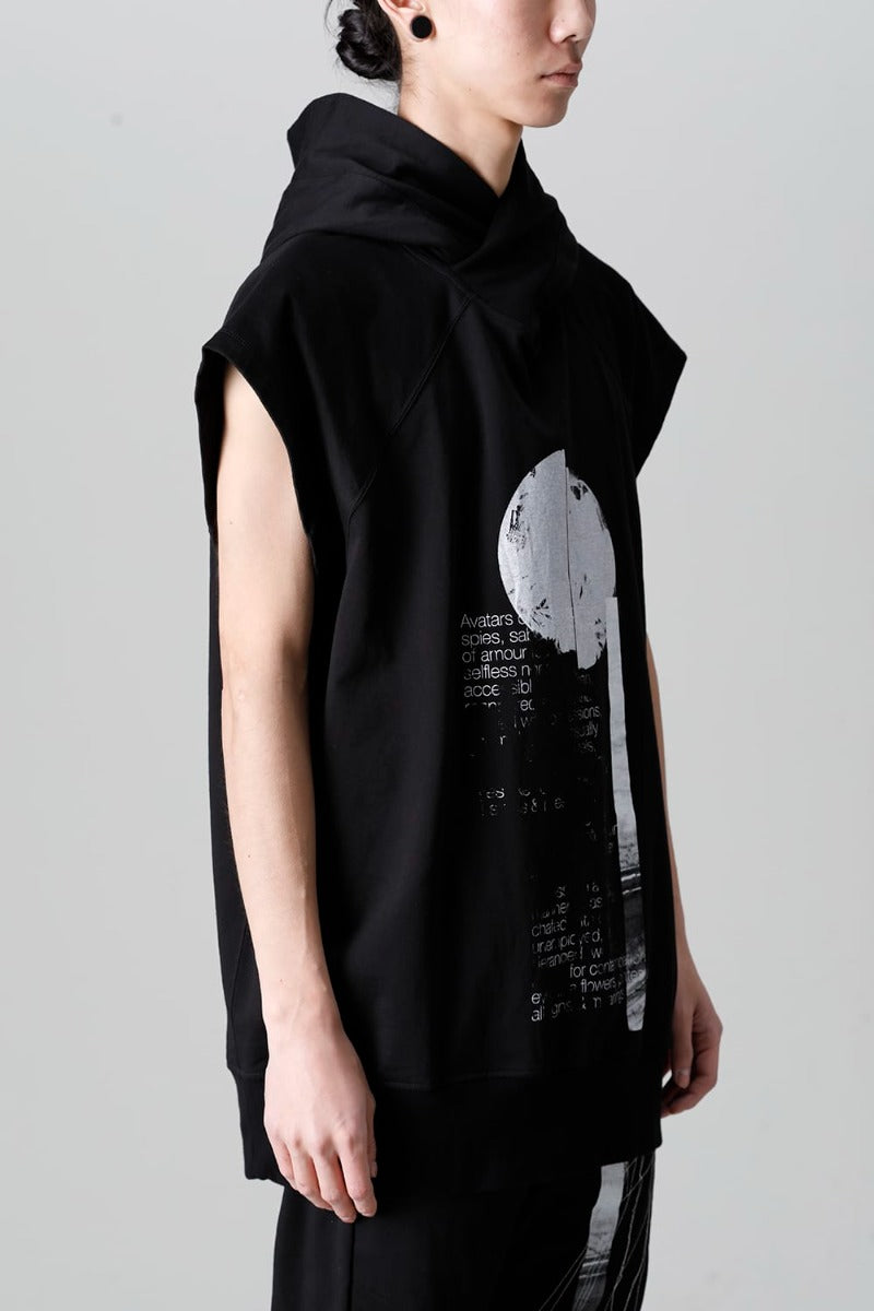 Cotton Sweat Sleeveless Hoodie