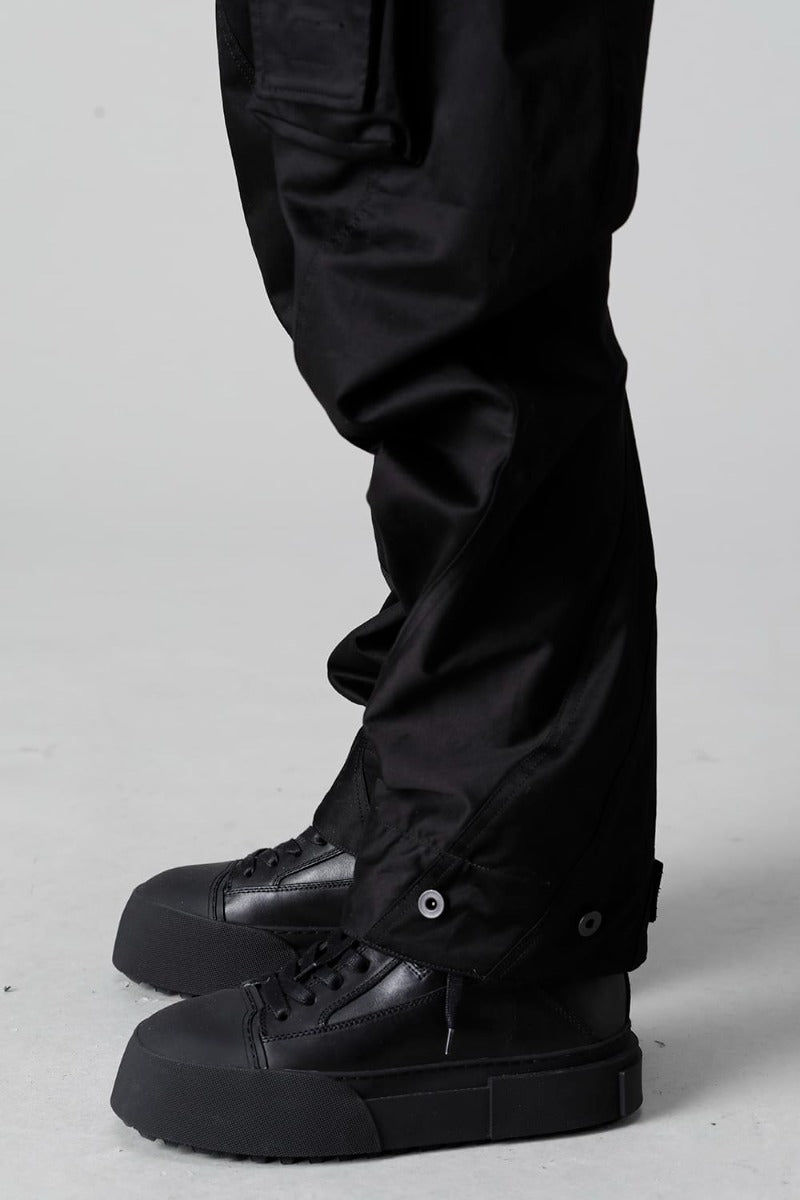 Cotton Stretch Satin Cargo Pants