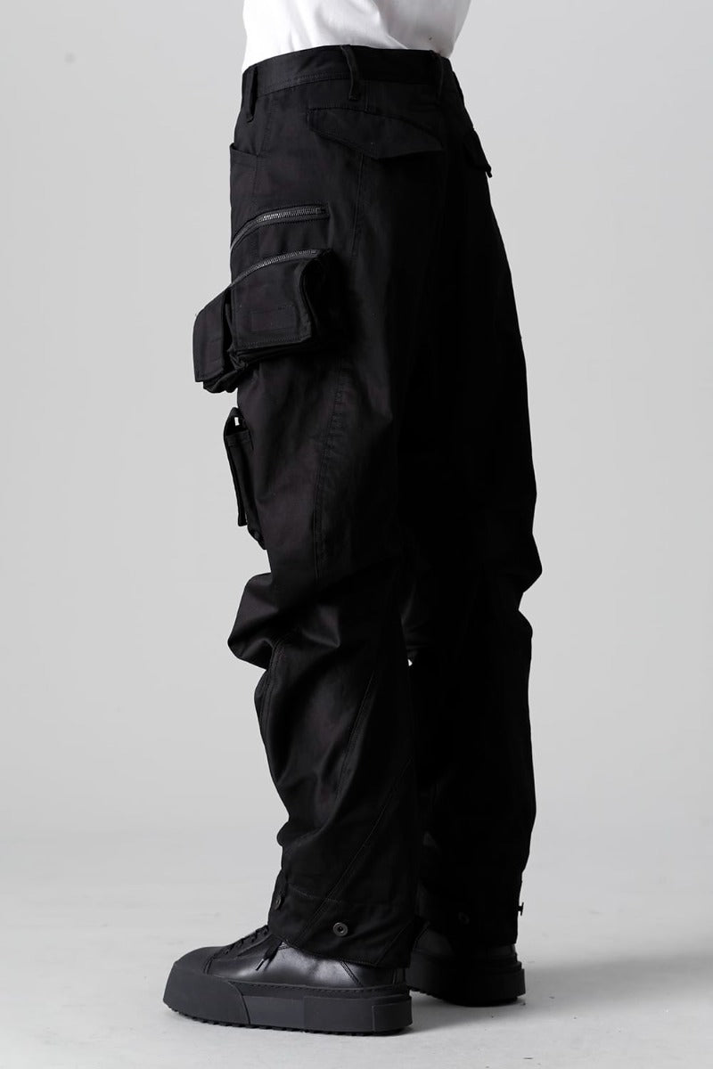 Cotton Stretch Satin Cargo Pants