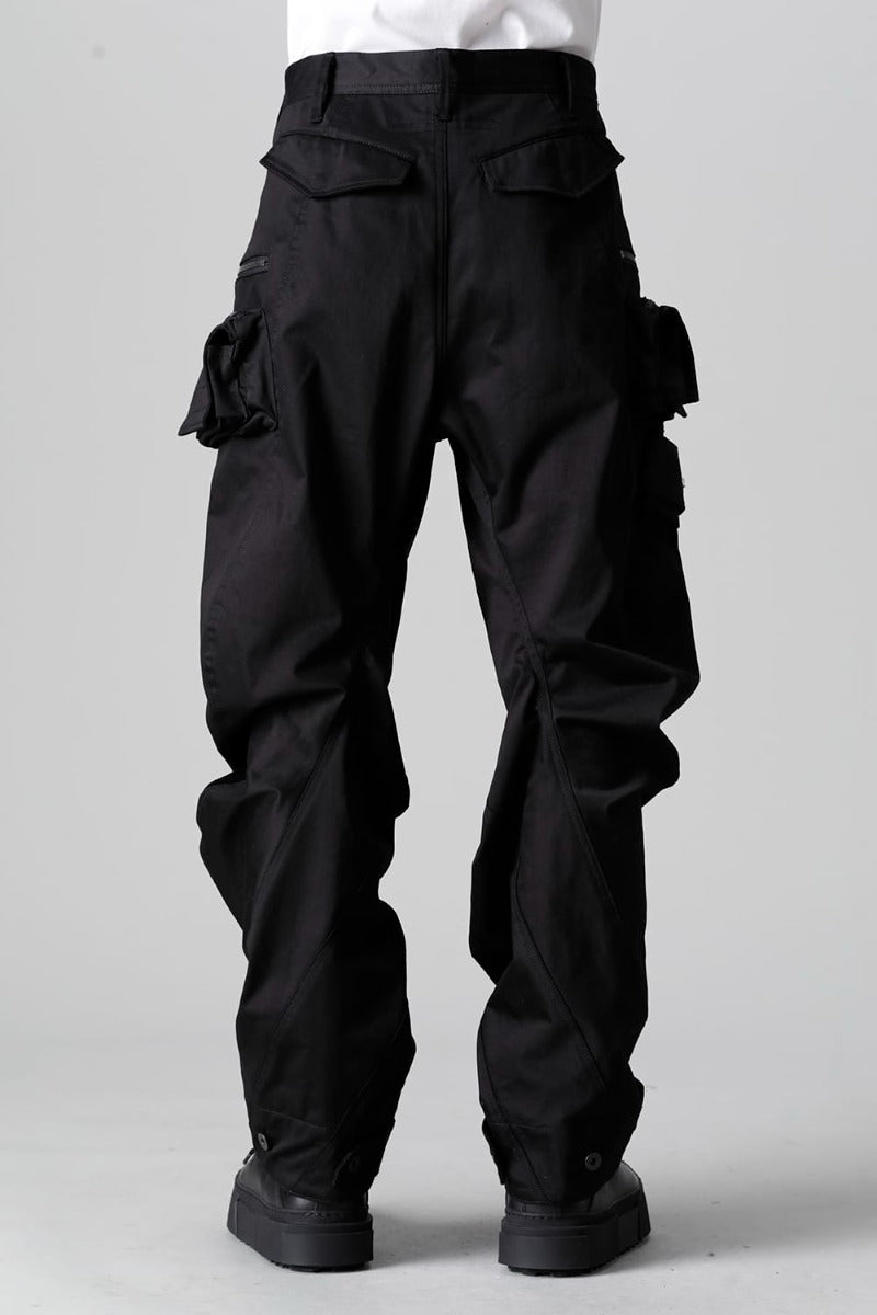 Cotton Stretch Satin Cargo Pants