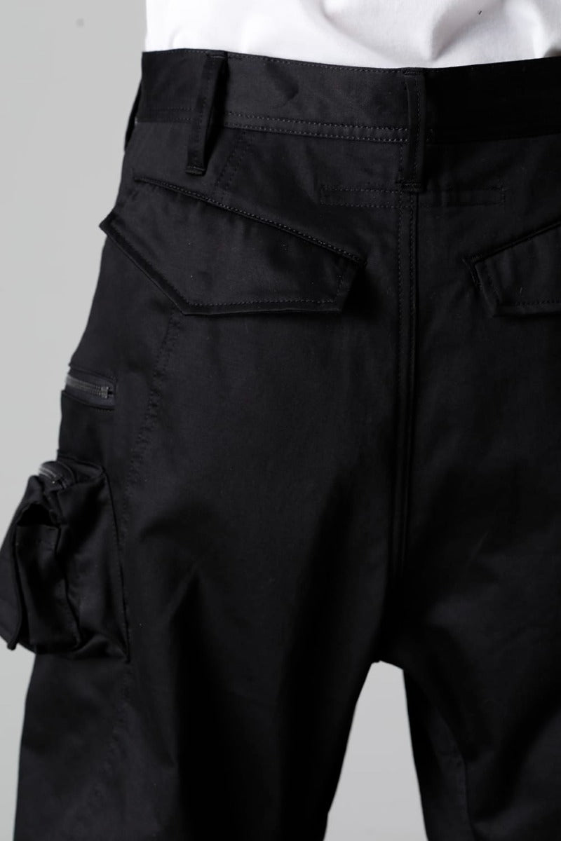 Cotton Stretch Satin Cargo Pants