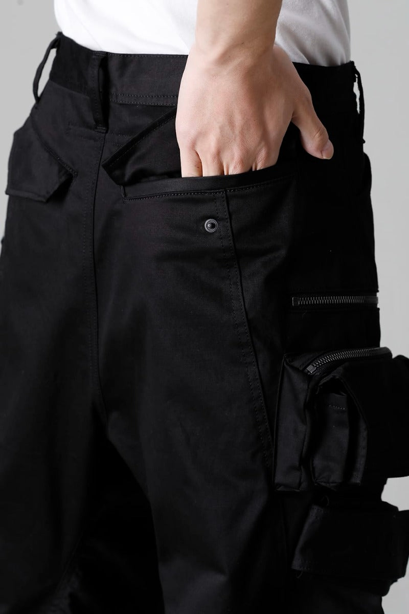 Cotton Stretch Satin Cargo Pants