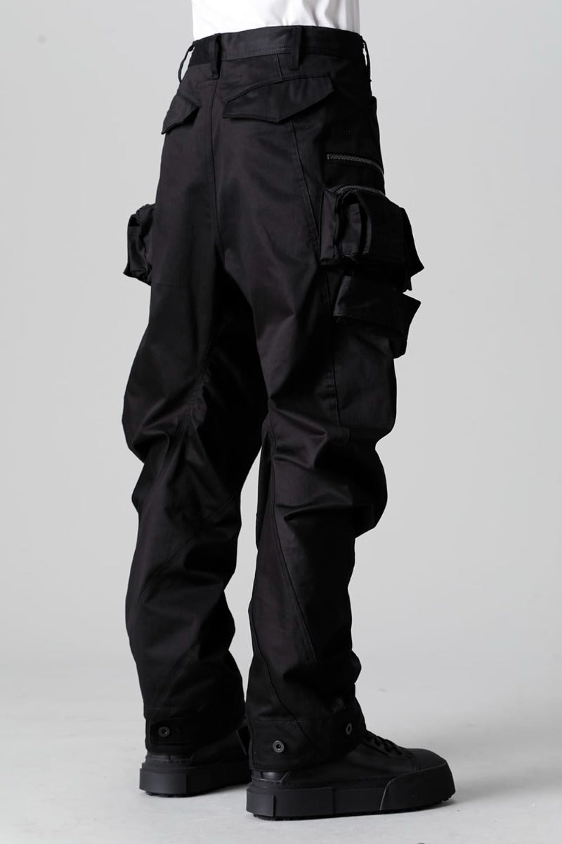 Cotton Stretch Satin Cargo Pants