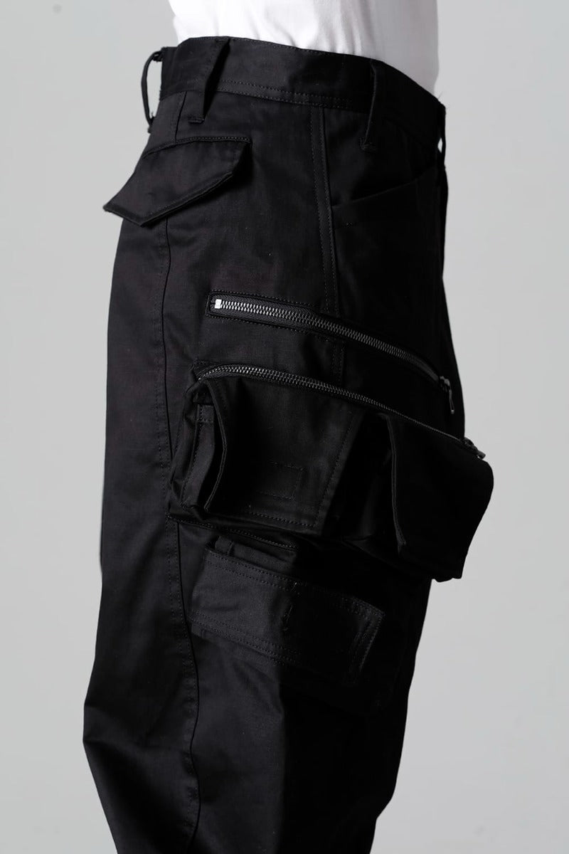 Cotton Stretch Satin Cargo Pants