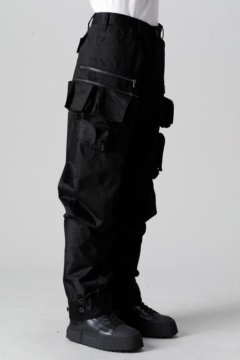 Cotton Stretch Satin Cargo Pants