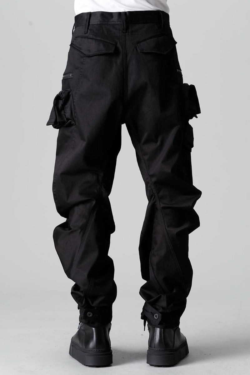 Cotton Stretch Satin Cargo Pants