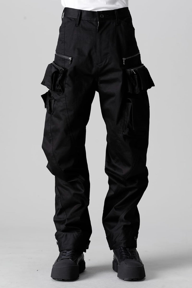 Cotton Stretch Satin Cargo Pants