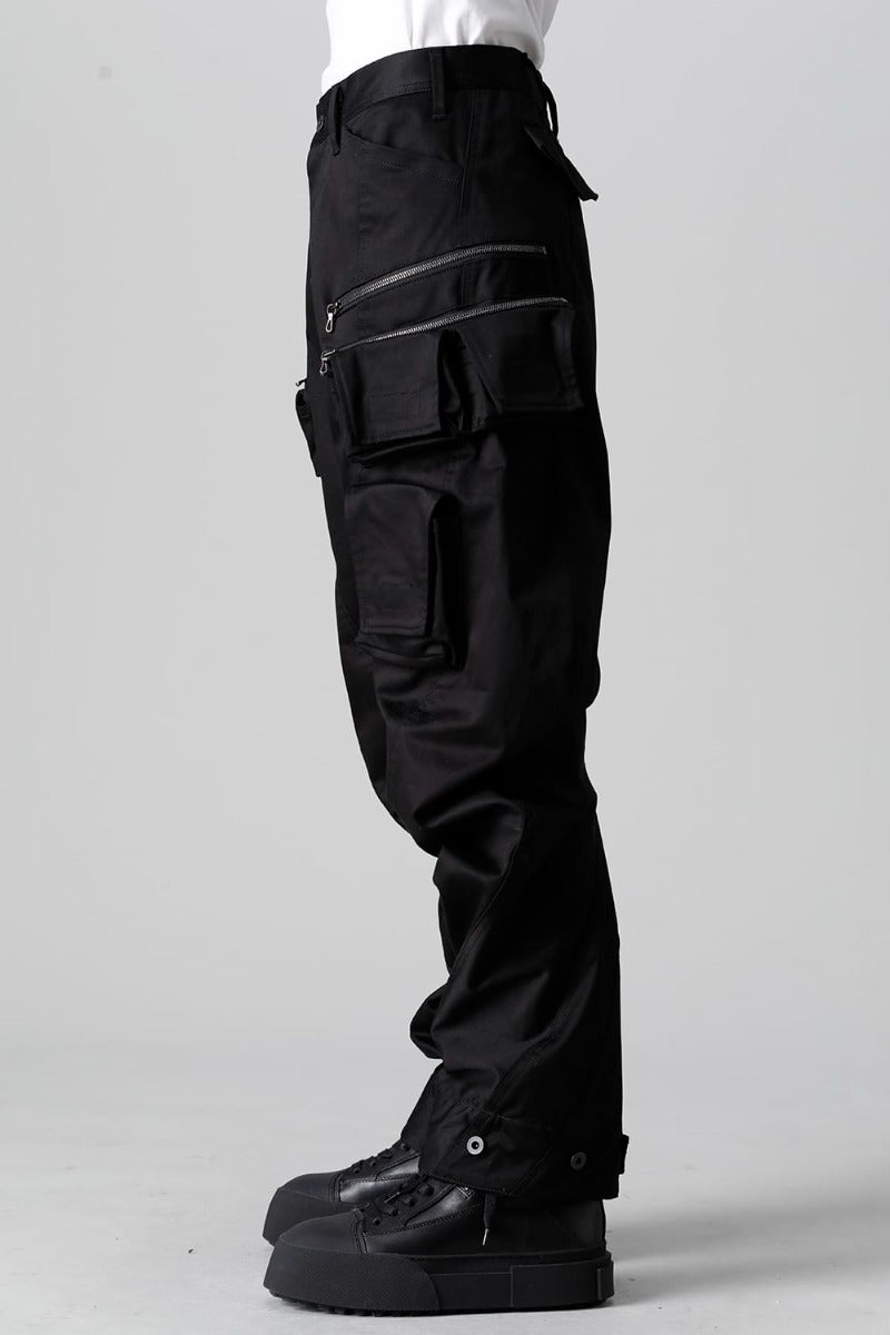 Cotton Stretch Satin Cargo Pants