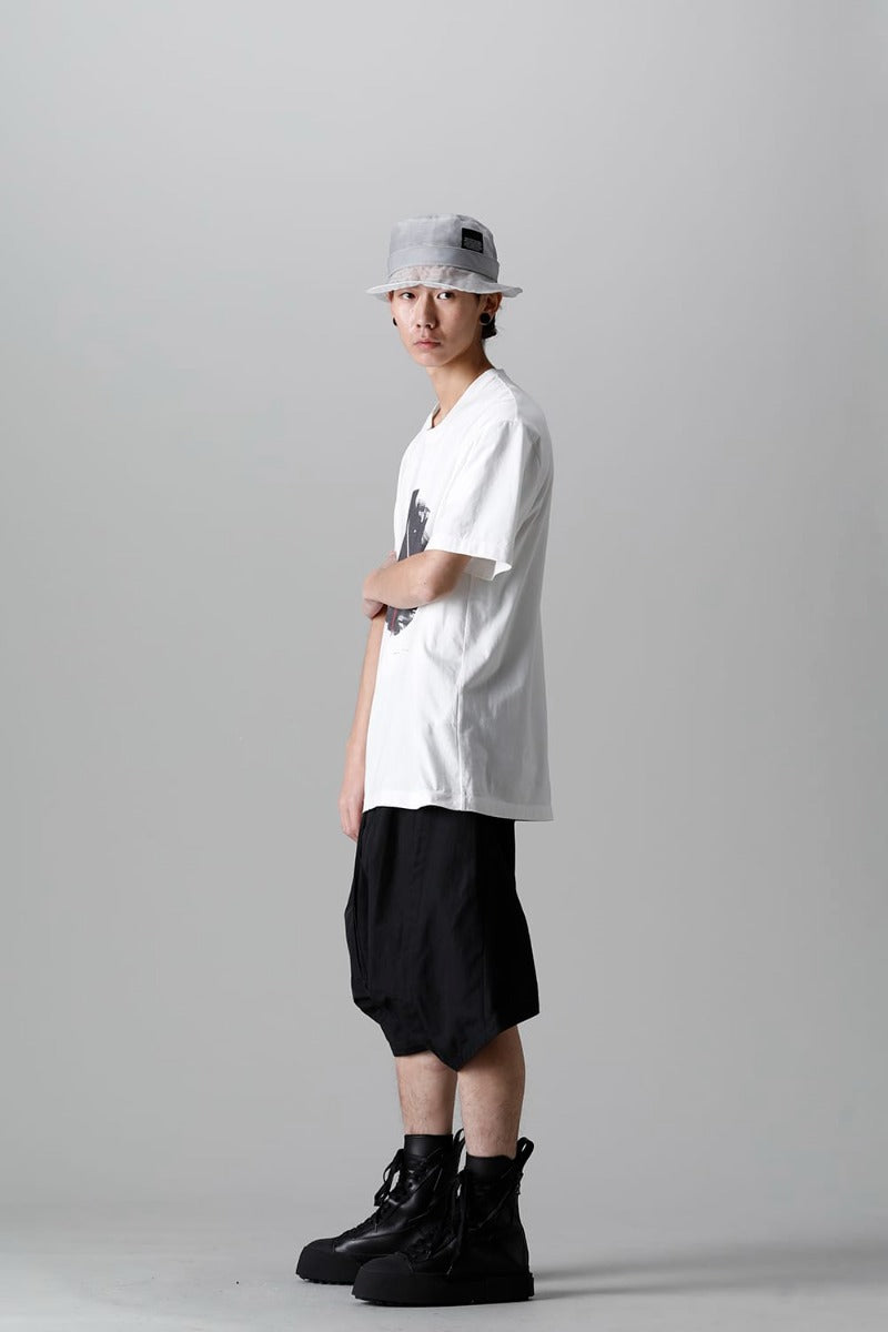 Nylon/Cotton Grosgrain Sarrouel Shorts