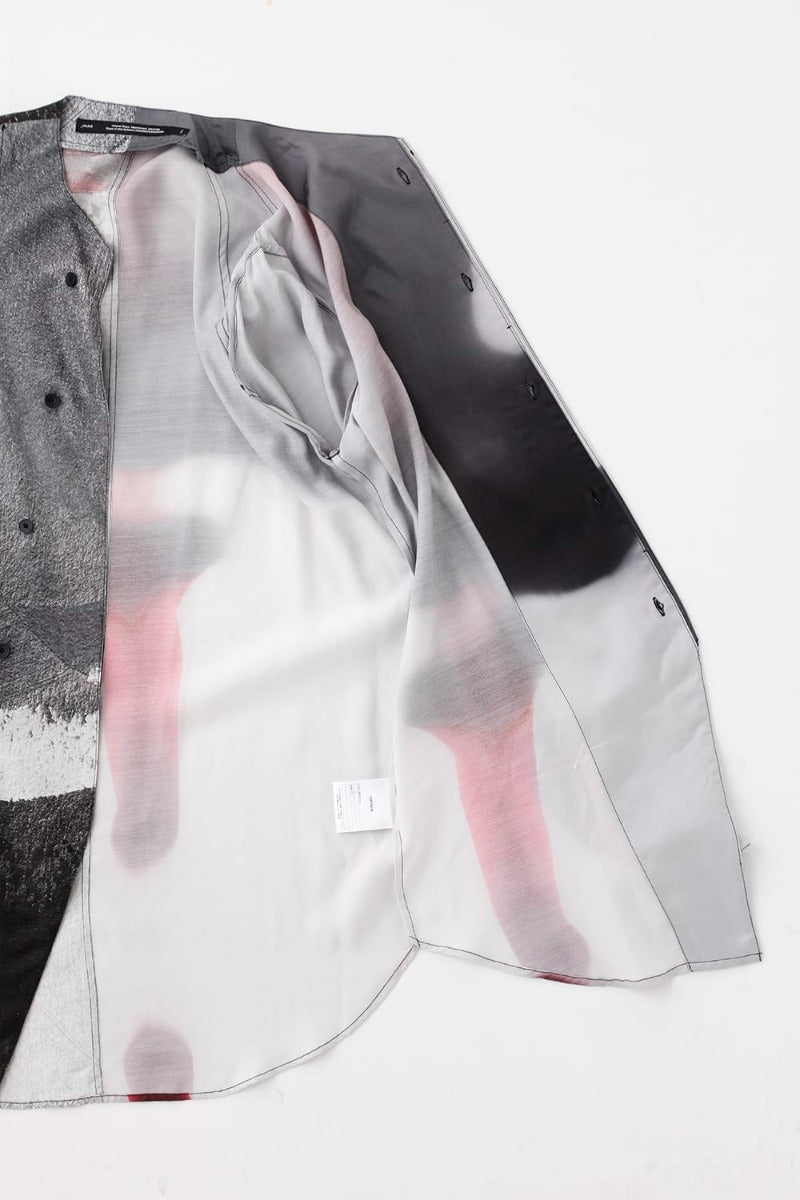 Cupro/Rayon Twill Printed Shirt  Red Print