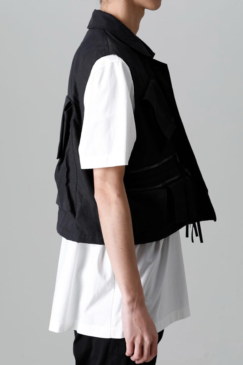 Nylon/Cotton Grosgrain Cargo Vest