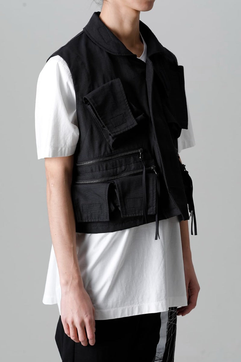 Nylon/Cotton Grosgrain Cargo Vest