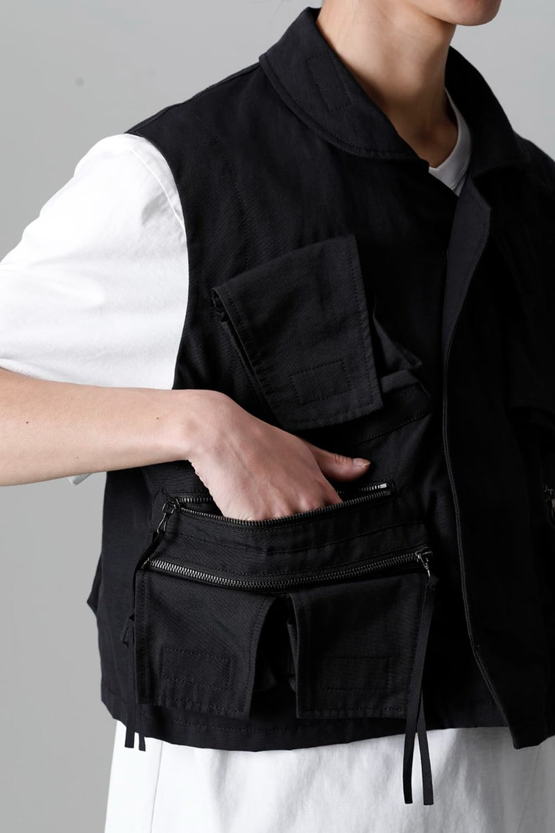 Nylon/Cotton Grosgrain Cargo Vest