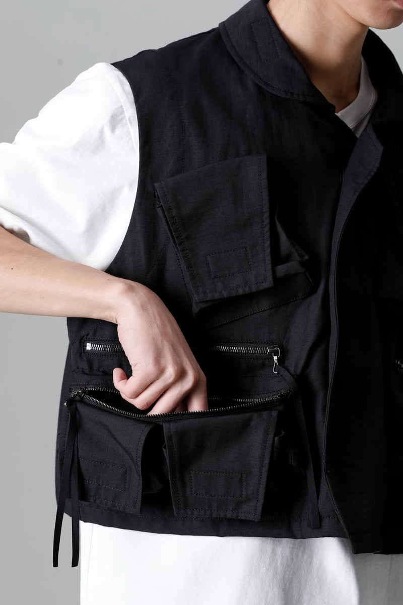 Nylon/Cotton Grosgrain Cargo Vest