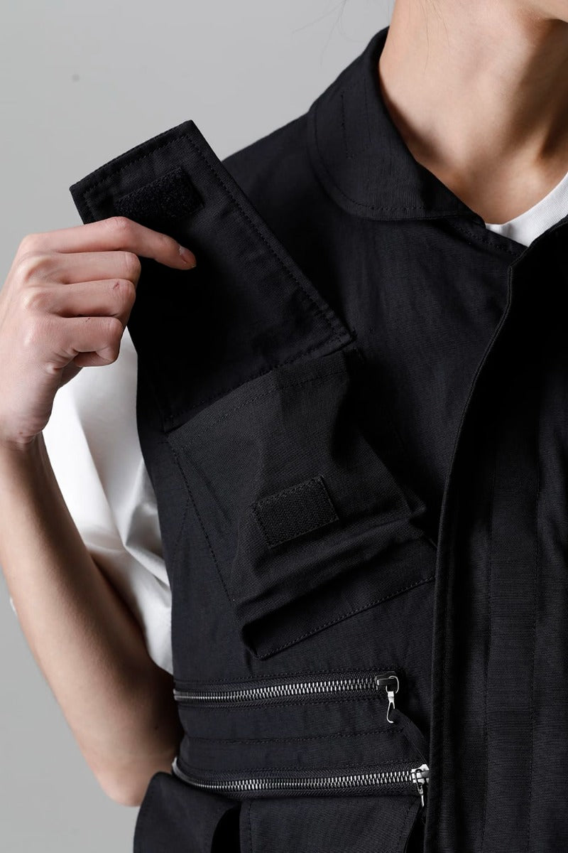 Nylon/Cotton Grosgrain Cargo Vest
