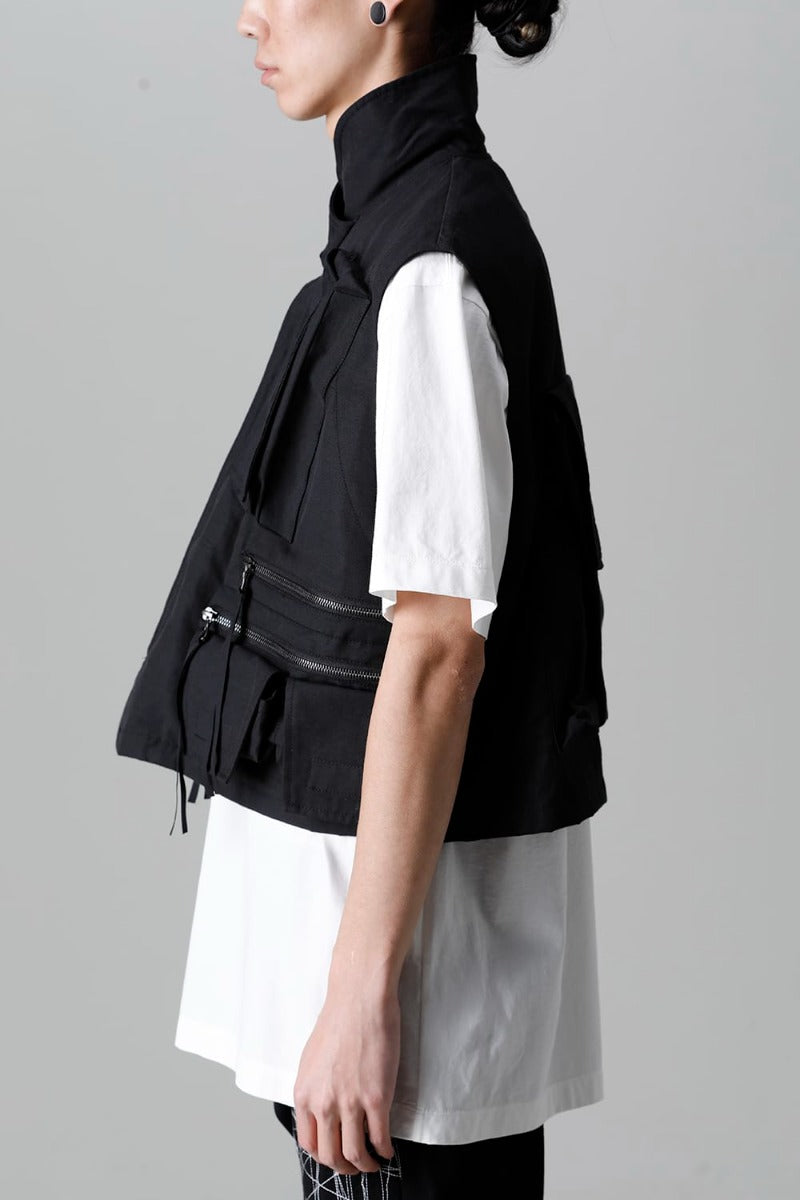 Nylon/Cotton Grosgrain Cargo Vest