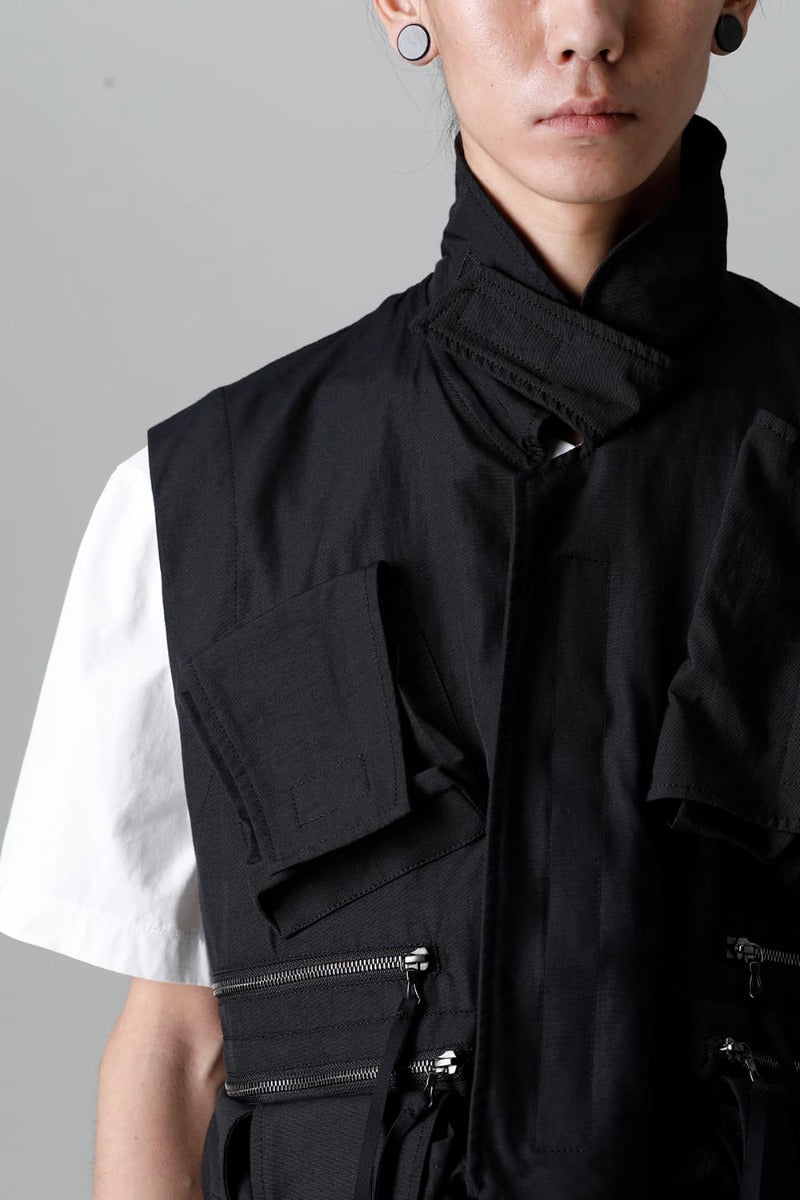 Nylon/Cotton Grosgrain Cargo Vest