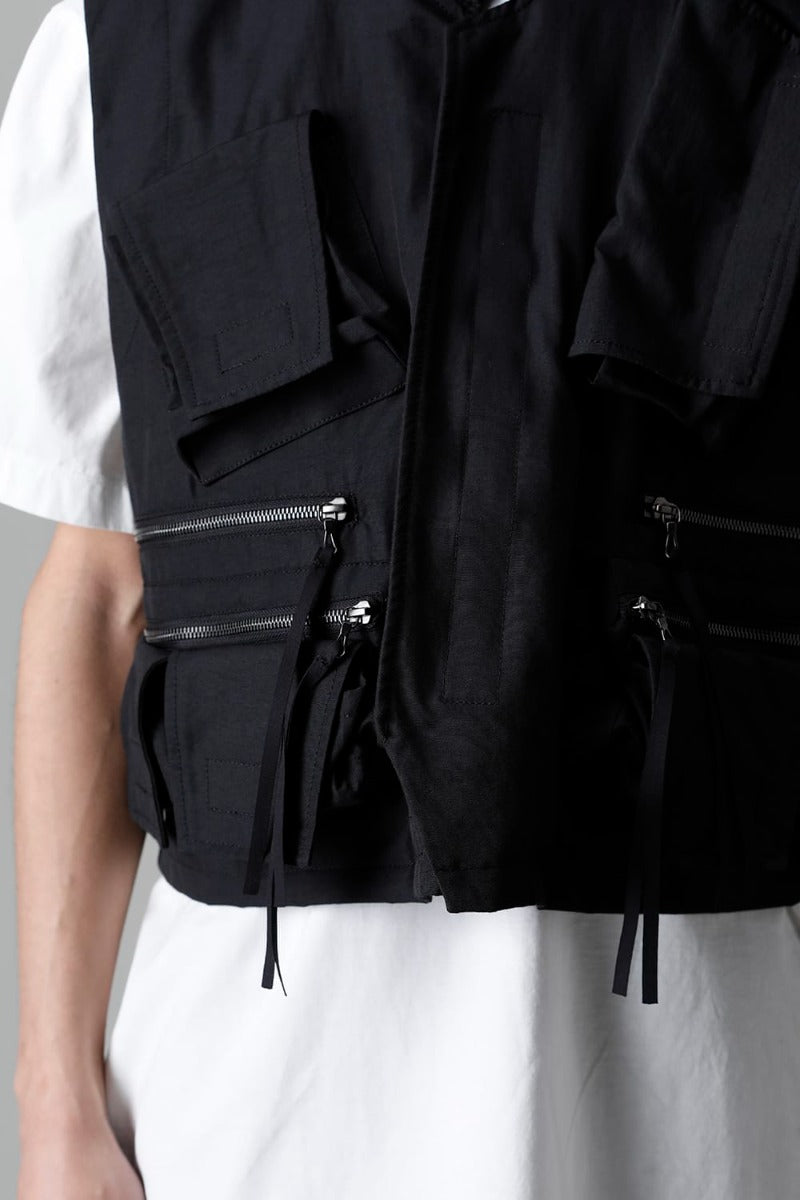Nylon/Cotton Grosgrain Cargo Vest