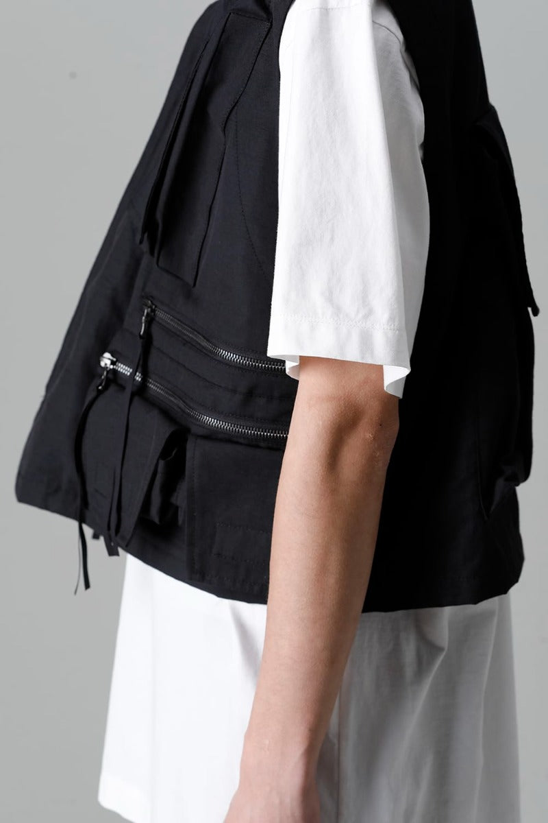 Nylon/Cotton Grosgrain Cargo Vest