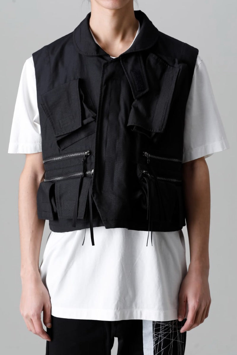 Nylon/Cotton Grosgrain Cargo Vest