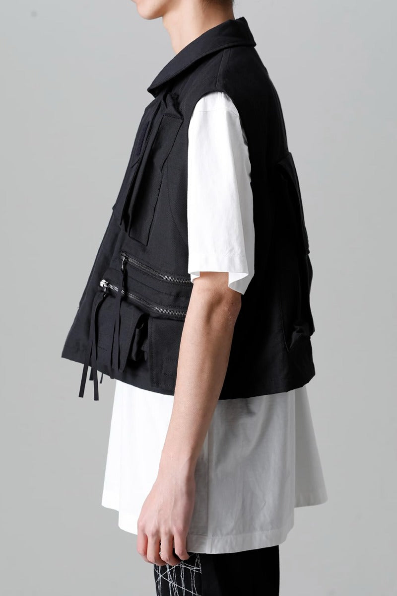 Nylon/Cotton Grosgrain Cargo Vest