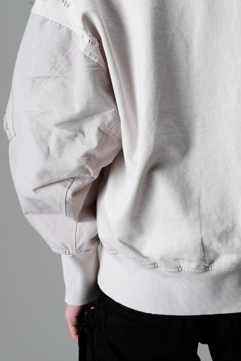 Cotton Sweat Damaged Combo Hoodie Plaster