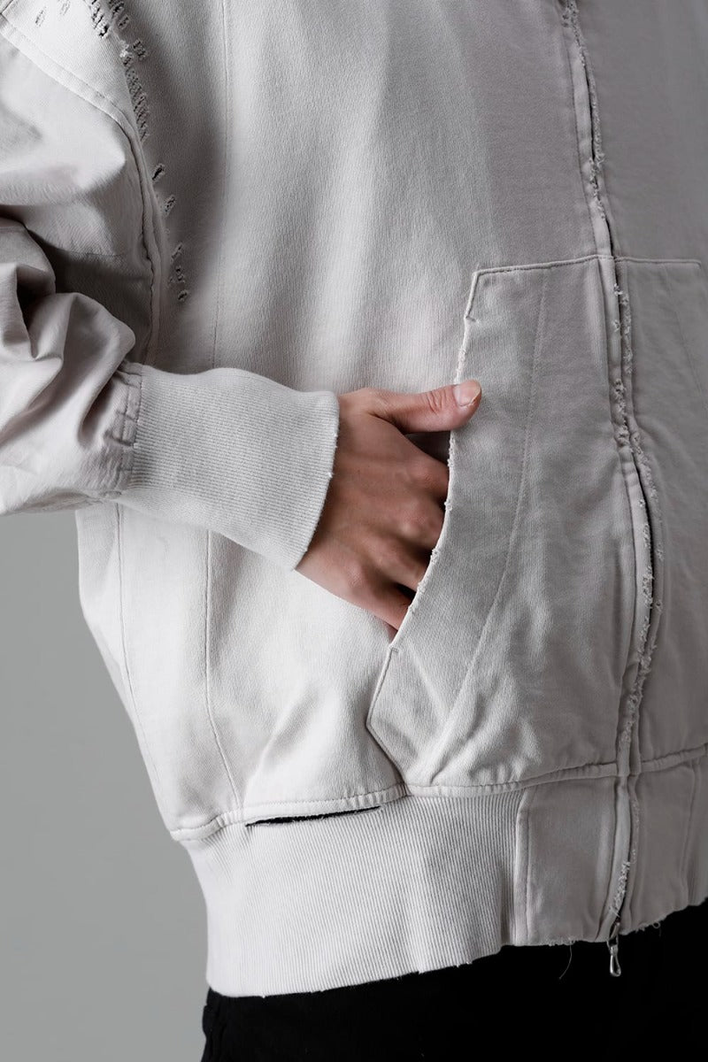 Cotton Sweat Damaged Combo Hoodie Plaster