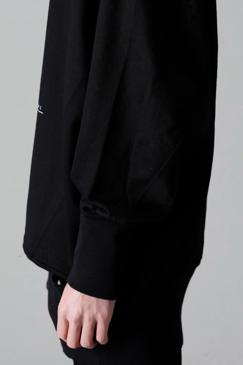 Cotton Sweat Damaged Pullover Black