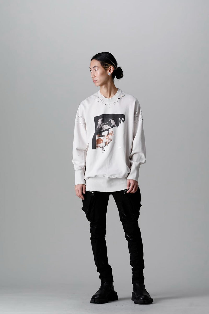 Cotton Sweat Damaged Pullover Plaster