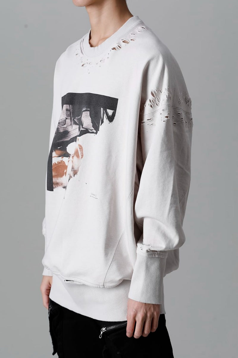 Cotton Sweat Damaged Pullover Plaster